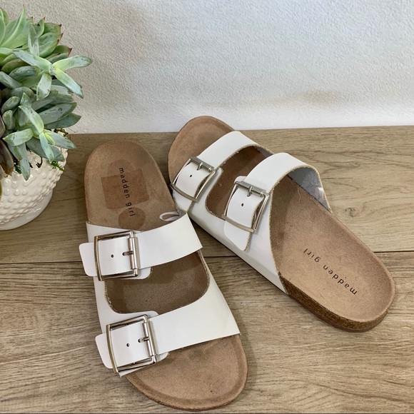 madden girl white birkenstocks